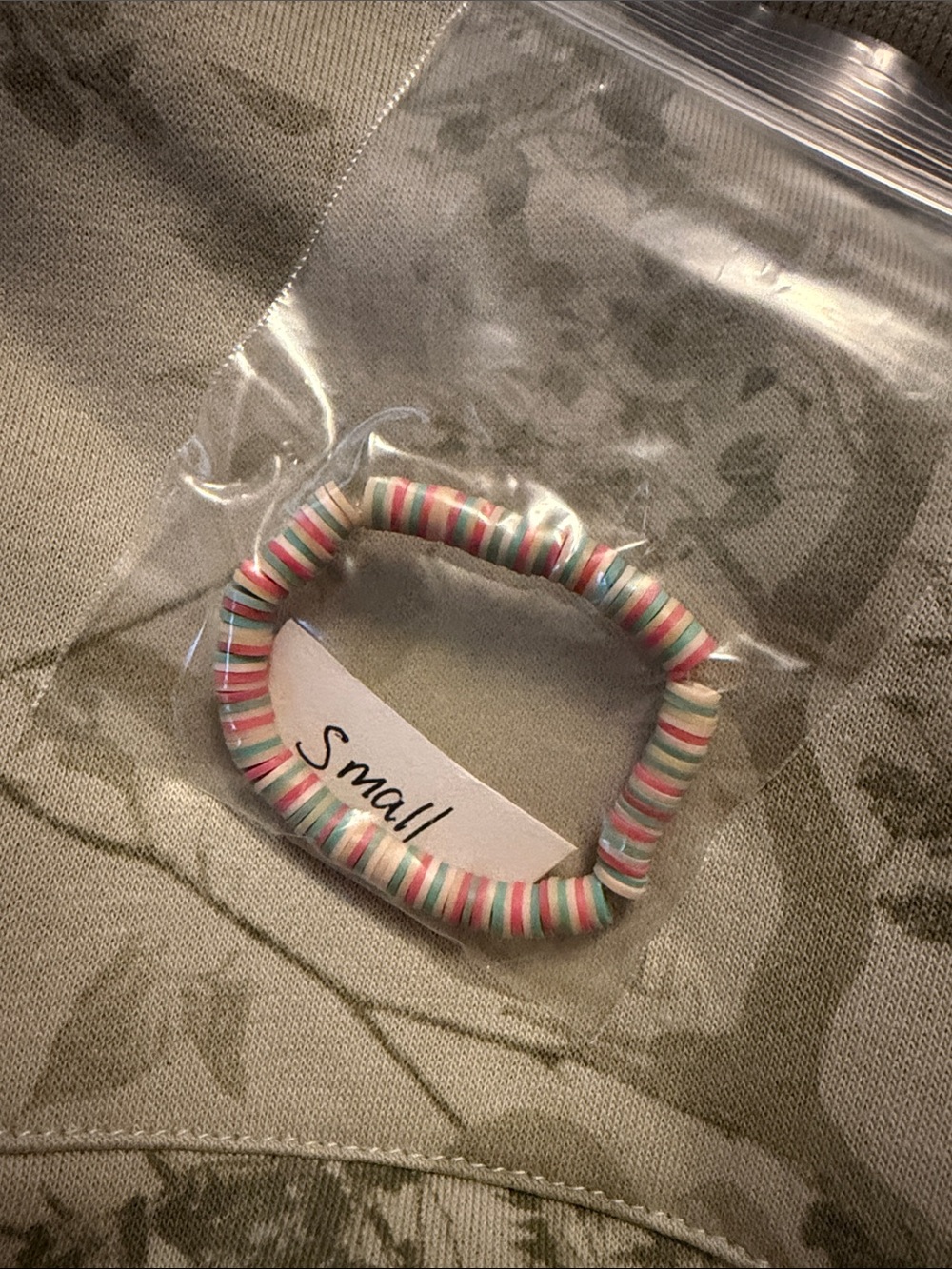 Kids Pastel Stripe Hair Tie Bracelet - Pink, Mint & White